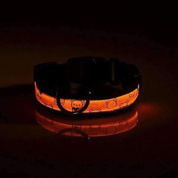 Planet Gates USB Orange / S Dog Collar Nylon Creative Printing Style Night Lighting LED Flashing Growing Pet Dog Necklace Collar Luminous Pet Products