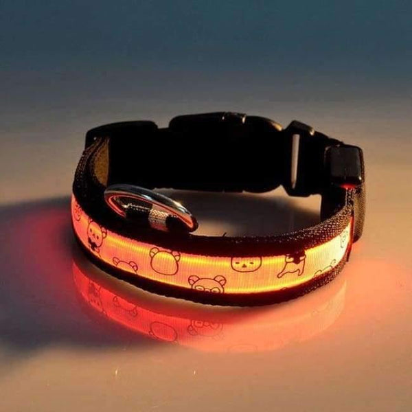 Planet Gates USB Yellow / S Dog Collar Nylon Creative Printing Style Night Lighting LED Flashing Growing Pet Dog Necklace Collar Luminous Pet Products