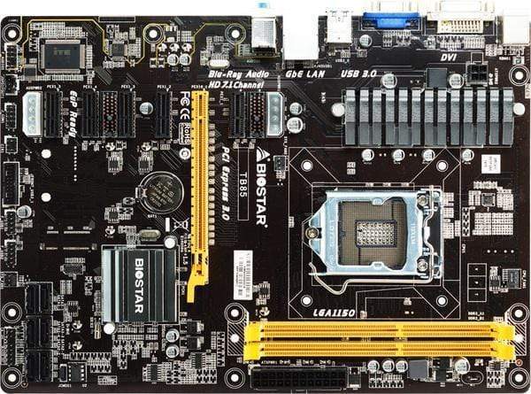 Planet Gates Used, 6PCI-E Professional mining BTC PRO Used for Biostar TB85 Desktop Motherboard B85 LGA 1150 DDR3 16G SATA3 USB3.0