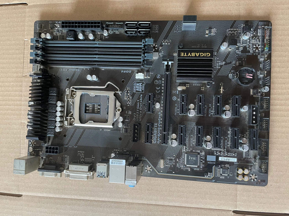 Planet Gates Used Gigabyte GA-B250-Fintech Motherboard Intel B250 Socket LGA 1151DDR4 PCI-E3.0 12 Graphics Card Mining Graphics Card