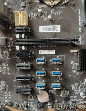 Planet Gates Used TB250-BTC PRO motherboard DDR4 LGA 1151 B250-BTC 12GPU 12PCIE B250 mining machine motherboard