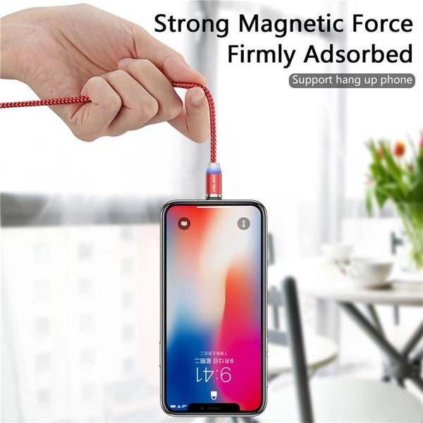 Planet Gates USLION 1M 2A LED Magnetic Cable For Micro USB Type C Phone Cable for Xiaomi POCOPHONE F1 Samsung S9 Charge Magnet Plug Charger