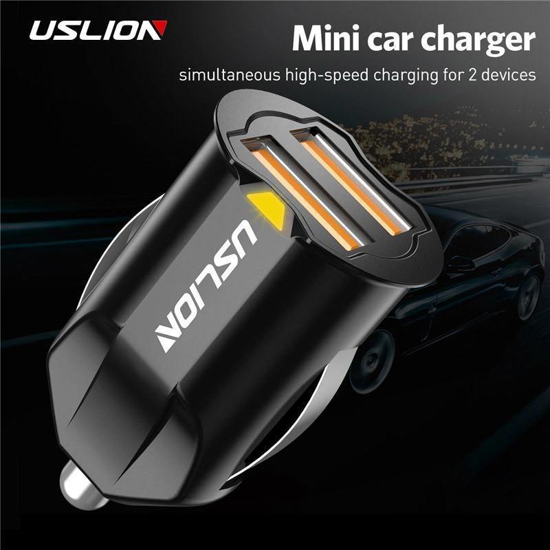 Planet Gates USLION 2.1A Mini USB Car Charger Adapter Car Charger Mobile Phone Dual USB Car-charger Auto Charge 2 port for iPhone Samsung