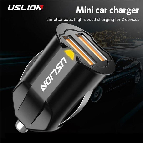 Planet Gates USLION 2.1A Mini USB Car Charger Adapter Car Charger Mobile Phone Dual USB Car-charger Auto Charge 2 port for iPhone Samsung