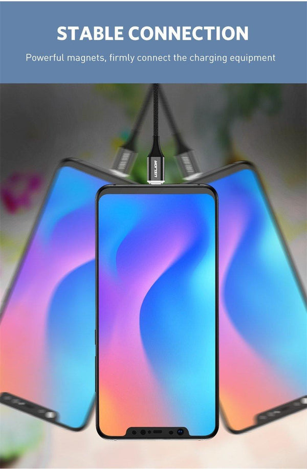 Planet Gates USLION 3A Magnetic Cable USB Type C Micro USB Cable for Samsung Xiaomi Huawei 1M Fast Charging USB C Phone Magnet Charger Cabo