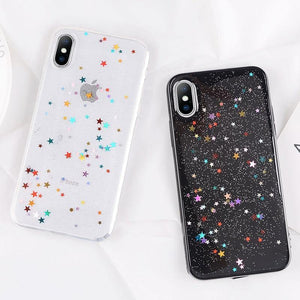 Planet Gates USLION Bling Powder Phone Case For iPhone X Glitter Stras TPU Silicone Back Cover For iPhone 7 8 6 6S Plus Clear Shell Cases