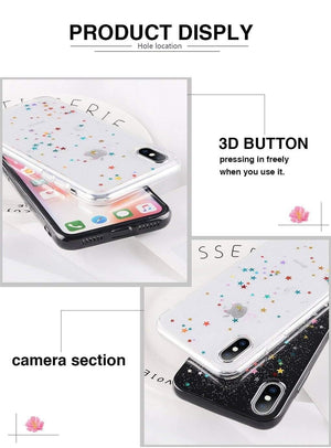 Planet Gates USLION Bling Powder Phone Case For iPhone X Glitter Stras TPU Silicone Back Cover For iPhone 7 8 6 6S Plus Clear Shell Cases