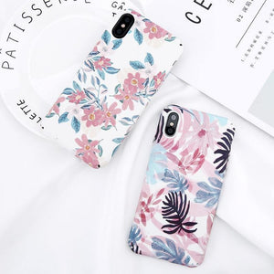 Planet Gates USLION Candy Color Leaf Case For iPhone XR XS MAX X Green Cactus Flower Phone Cases For iPhone 8 7 6 6S Plus Hard PC Full Cover