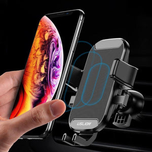 USLION Car Holder Qi Wireless Charger For iPhone 7 8 XS MAX XR 10W Fast Wireless Charging Car Phone Holder For Samsung Note 9 S9 - Planet Gates