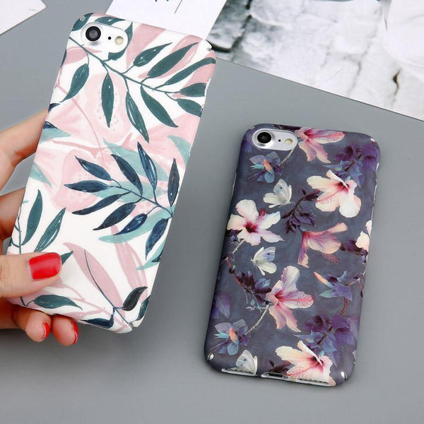 Planet Gates USLION Case For iPhone 7 6 X XR XS Max Flower Cherry Tree Hard PC Phone Cases Candy Colors Leaves Cover For iPhone 6 6s 7 8 Plus