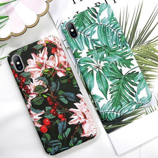 Planet Gates USLION Case For iPhone XR XS Max X 8 7 Plus Flower Leaves Phone Cases for iPhone 7 6 6s Plus 5 5s SE Hard PC Full Back Cover