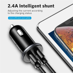 Planet Gates USLION Dual USB Car Charger Mini Car Phone Charger 2.4A Charging 2 USB Port Car-Charger for iPhone XS MAX XR X 8 Samsung Xiaomi