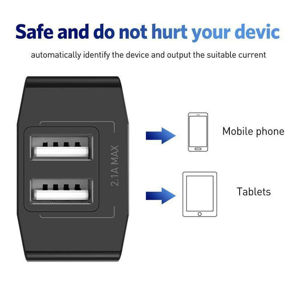 Planet Gates USLION Dual USB Charger Mobile Phone EU Charger Plug Adapter Wall charger cable for iPhone iPad Samsung Xiaomi 2A Fast Charging