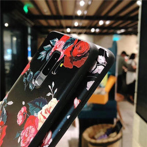 Planet Gates USLION Flower Phone Case For Samsung Galaxy S9 S8 Plus Matte Rose Floral Leaves Back Cover For Samsung Note 9 Soft TPU Cases