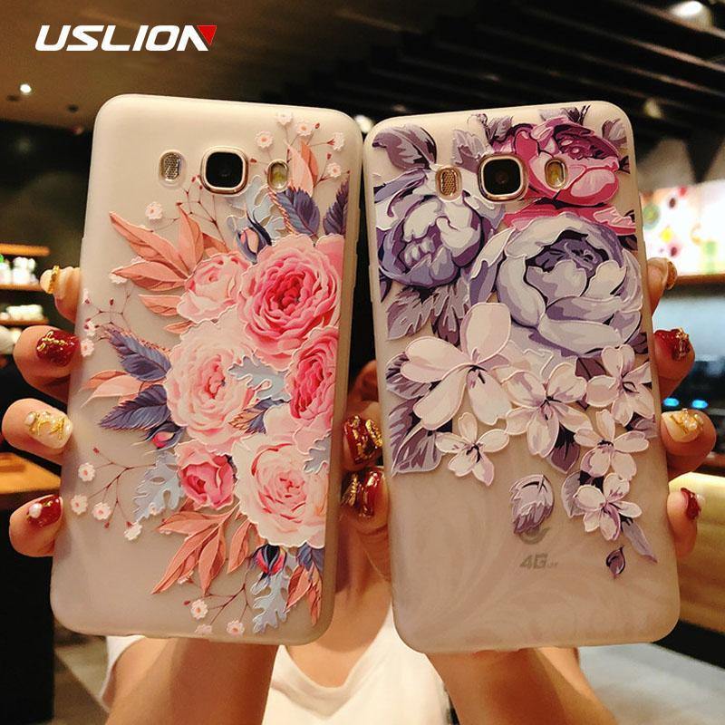 Planet Gates USLION Flower Phone Case For Samsung Galaxy S9 S8 Plus S7 Edge A3 A5 A7 J3 J5 J7 2017 Series Note 9 8 Clear Soft TPU Cover Cases