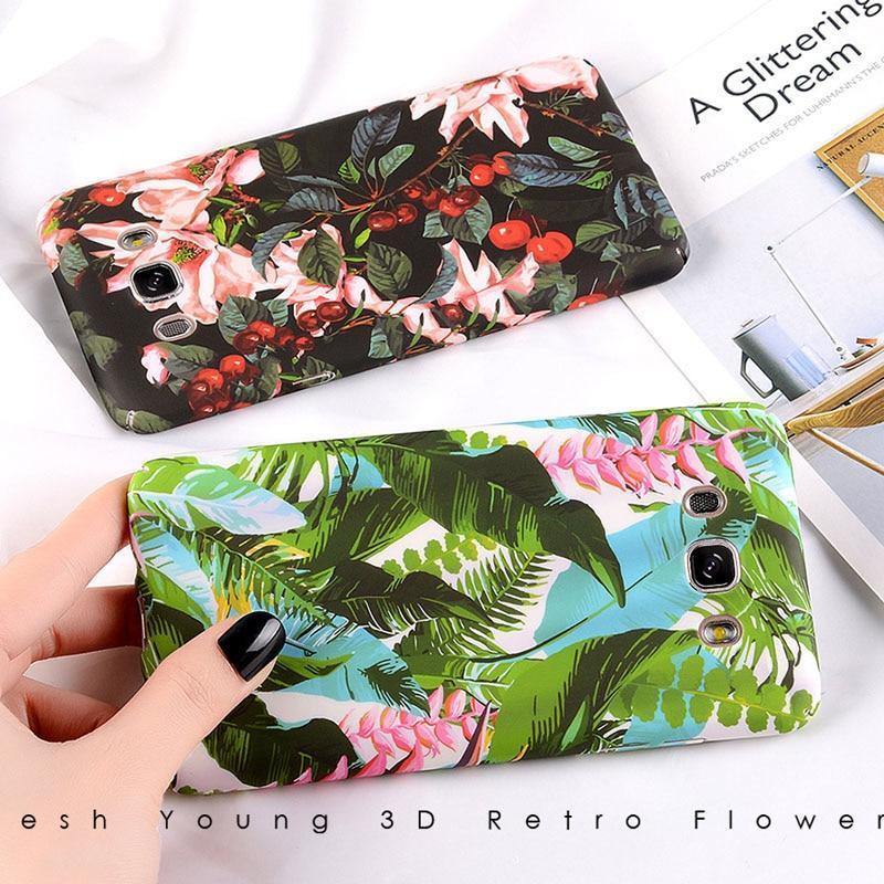 Planet Gates USLION Flower Phone Case for Samsung Galaxy S9 S8 Plus S7 Edge Note 9 8 A8 A6 A7 A5 A3 J7 J5 J3 J2 Prime Cover Hard PC Cases