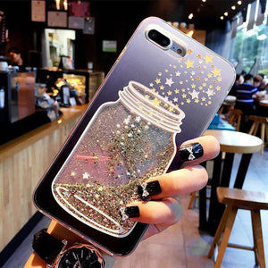 Planet Gates USLION Flowing Quicksand Case For iPhone 7 Plus XR XS Max X 8 7 6 6s Plus Cute Bear Dolphin Bling Powder Phone Cases Clear Cover