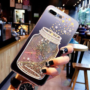 Planet Gates USLION Flowing Quicksand Case For iPhone 7 Plus XR XS Max X 8 7 6 6s Plus Cute Bear Dolphin Bling Powder Phone Cases Clear Cover