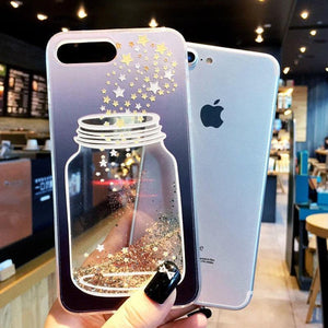 Planet Gates USLION Flowing Quicksand Case For iPhone 7 Plus XR XS Max X 8 7 6 6s Plus Cute Bear Dolphin Bling Powder Phone Cases Clear Cover