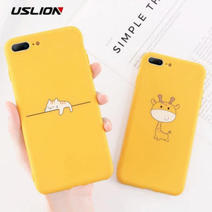 Planet Gates USLION Funny Cartoon Giraffe Phone Case For iPhone 7 8 Plus TPU Silicone Back Cover for iPhone X XR XS Max 6 6S Plus Soft Cases