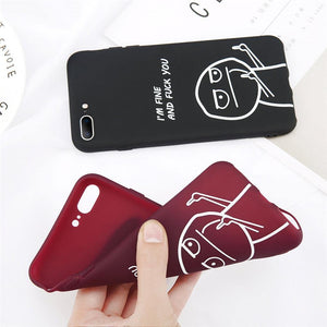Planet Gates USLION Funny Letter Phone Case For iPhone 8 7 Plus X XS Max XR Middle Finger Emoji TPU Silicone Cover For iPhone 6 6s Plus Cases