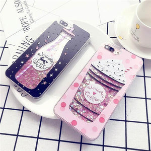 Planet Gates USLION Glitter Bottle Quicksand Dynamic Phone Case For iPhone X XS Max XR Bling Flowing Love Heart Case For iPhone 8 7 6 6s Plus