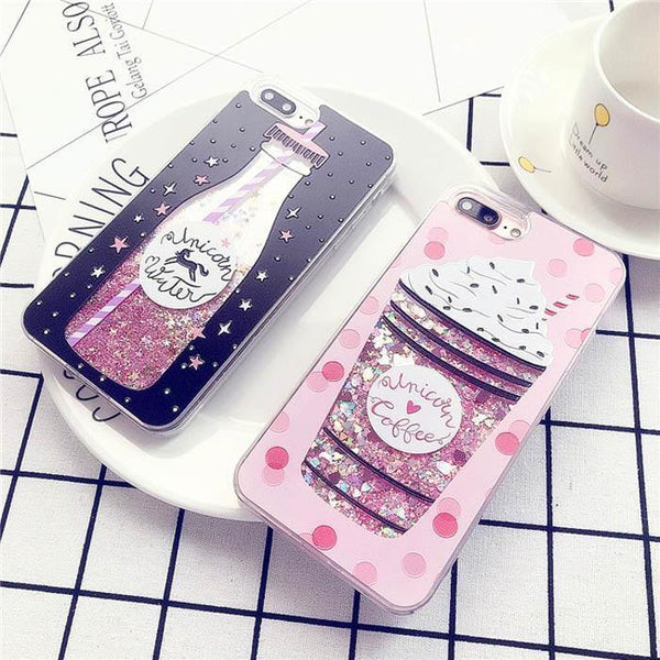 Planet Gates USLION Glitter Bottle Quicksand Dynamic Phone Case For iPhone X XS Max XR Bling Flowing Love Heart Case For iPhone 8 7 6 6s Plus