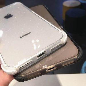 Planet Gates USLION Glitter Powder Phone Case For iPhone XS Max XS X Shockproof Transparent Soft TPU Bling Cover for iPhone 7 6 S 8 Plus Case
