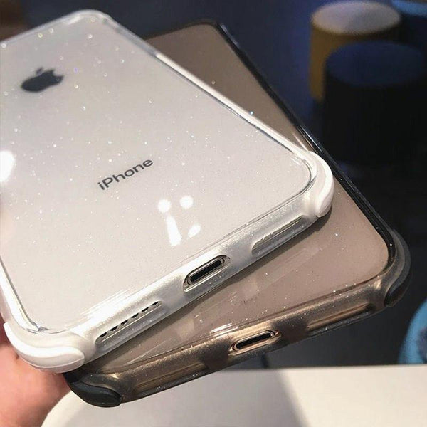 Planet Gates USLION Glitter Powder Phone Case For iPhone XS Max XS X Shockproof Transparent Soft TPU Bling Cover for iPhone 7 6 S 8 Plus Case