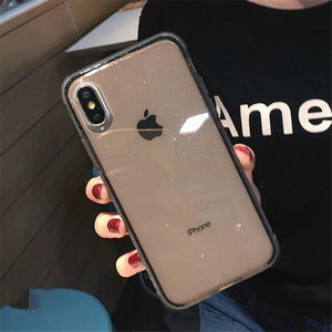 Planet Gates USLION Glitter Powder Phone Case For iPhone XS Max XS X Shockproof Transparent Soft TPU Bling Cover for iPhone 7 6 S 8 Plus Case