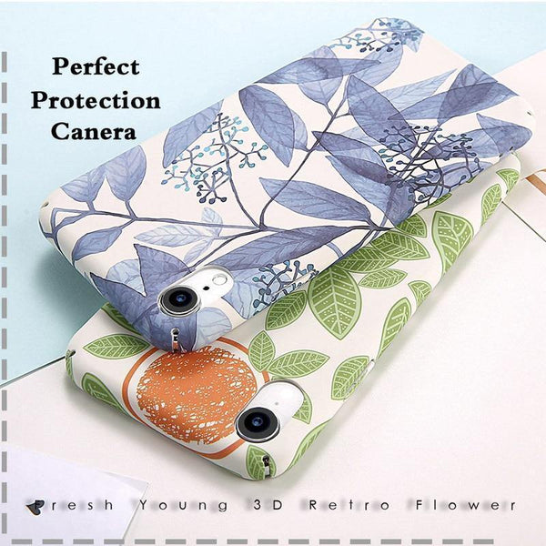 Planet Gates USLION Green Leaves Phone Case For iPhone XR XS Max X 8 Plus Flower Hard PC Full Back Cover Cases For iPhone 7 6 6s Plus Coque