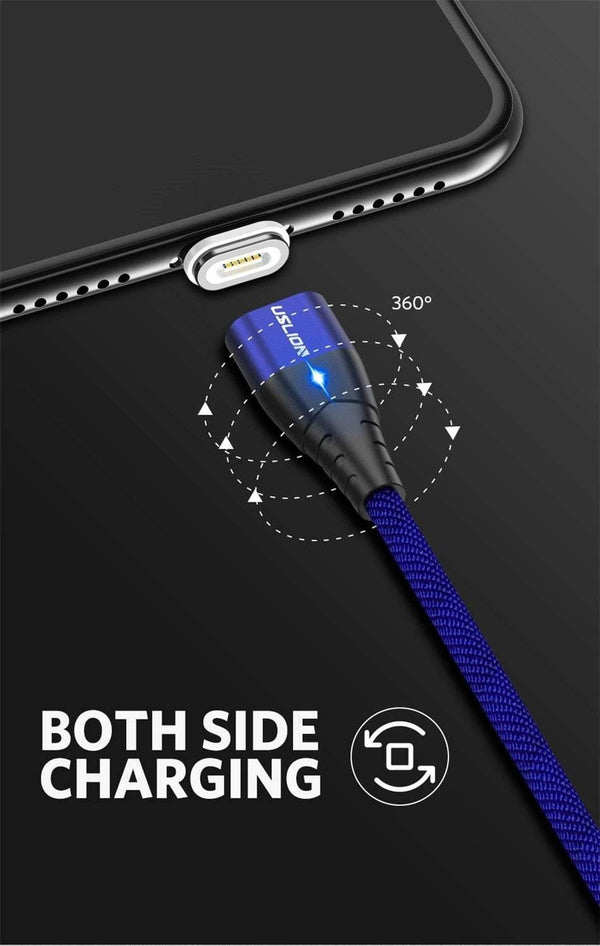 Planet Gates USLION LED Magnetic USB Cable Fast Micro USB Type-C Magnet Charger usb c Data Cable for Samsung Xiaomi Mobile Phone Charge Cable