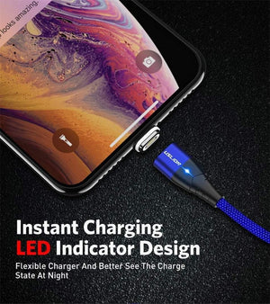 Planet Gates USLION LED Magnetic USB Cable Fast Micro USB Type-C Magnet Charger usb c Data Cable for Samsung Xiaomi Mobile Phone Charge Cable