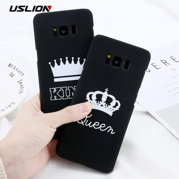 Planet Gates USLION Matte Hard PC Case For Samsung Galaxy S7 Edge S8 S9 Plus KING Queen Crown Letter Cover Phone Cases For Samsung Note 8