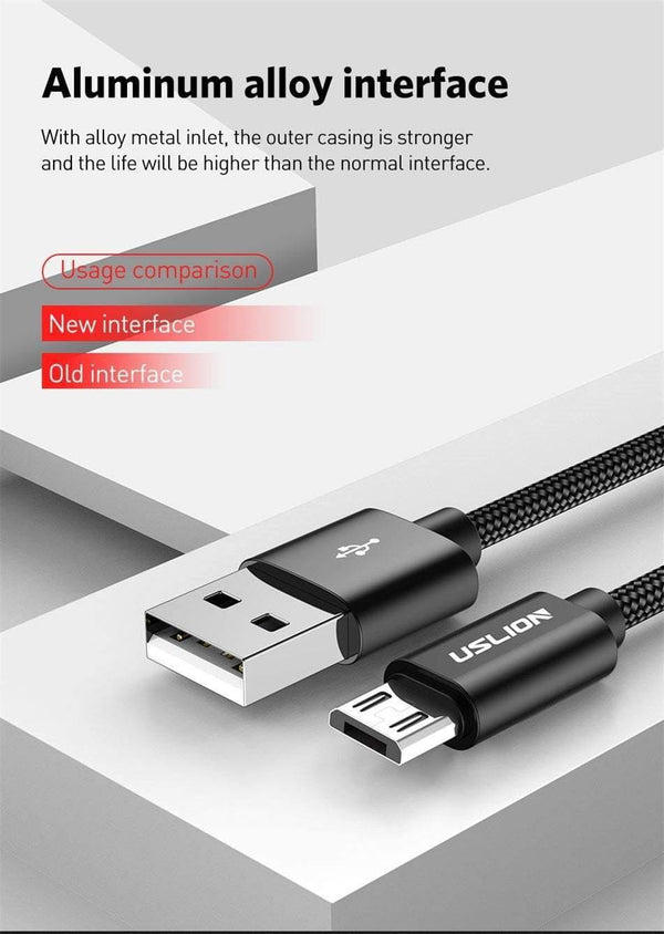 Planet Gates USLION Micro USB Cable 2A Fast Charge USB Data Cable for Samsung Huawei Xiaomi LG Andriod Microusb Mobile Phone Charger Cables