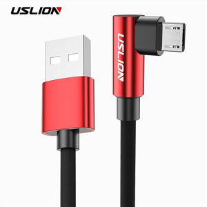 Planet Gates USLION Micro USB Cable 2A Fast Charger 90 Degree Microusb Data Cable for Samsung Xiaomi LG Tablet Mobile Phone USB Charging Cord