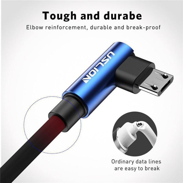 Planet Gates USLION Micro USB Cable 2A Fast Charger 90 Degree Microusb Data Cable for Samsung Xiaomi LG Tablet Mobile Phone USB Charging Cord