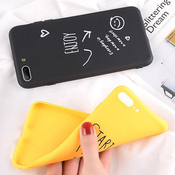 Planet Gates USLION Phone Case For iPhone 7 Plus Funny Letter Cases For iPhone XR XS Max X 8 7 6 6S Plus Cartoon Smile Emoji Soft TPU Cover