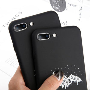 Planet Gates USLION Phone Case For iPhone X Matte Full Cover For iPhone 7 8 6 6s Plus Mountain Stars Moon Pattern Hard PC Back Cases Coque