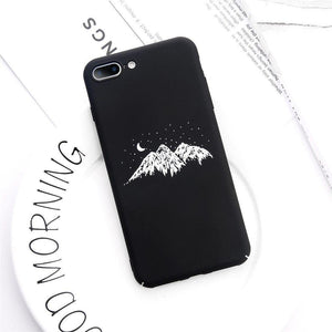 Planet Gates USLION Phone Case For iPhone X Matte Full Cover For iPhone 7 8 6 6s Plus Mountain Stars Moon Pattern Hard PC Back Cases Coque