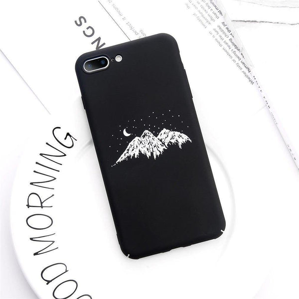 Planet Gates USLION Phone Case For iPhone X Matte Full Cover For iPhone 7 8 6 6s Plus Mountain Stars Moon Pattern Hard PC Back Cases Coque