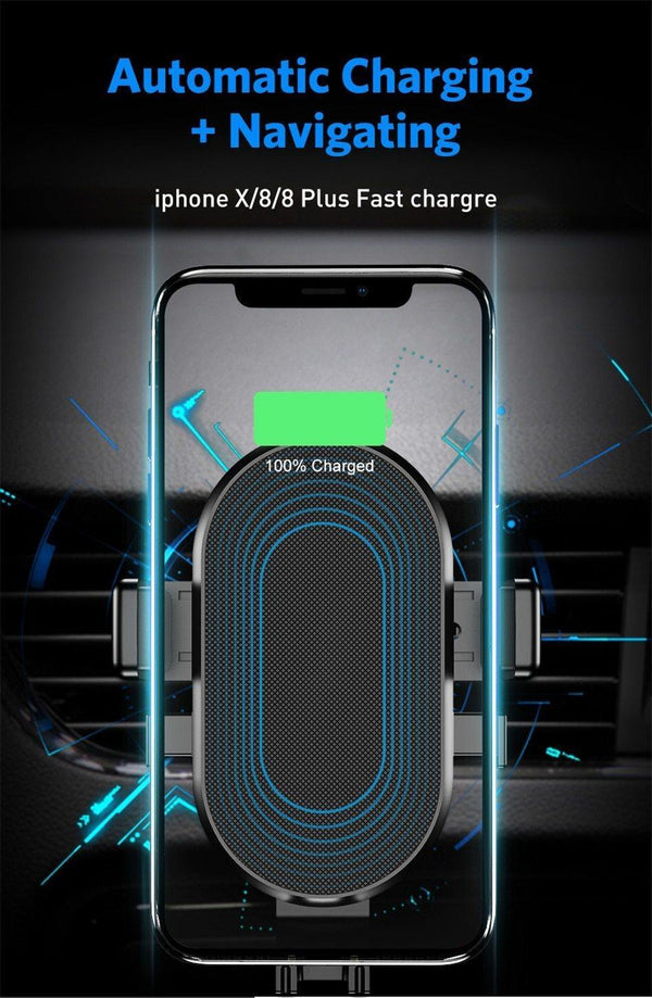 Planet Gates USLION Qi Car Wireless Charger For iPhone XR XS MAX X 8 7 Samsung Xiaomi Huawei Fast Wireless Charging Mount Car Phone Holder