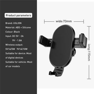 Planet Gates USLION Qi Car Wireless Charger For iPhone XR XS MAX X 8 7 Samsung Xiaomi Huawei Fast Wireless Charging Mount Car Phone Holder