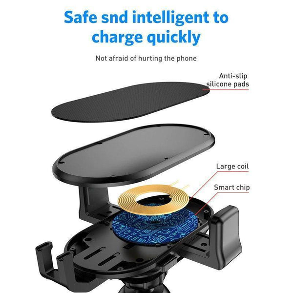 Planet Gates USLION Qi Car Wireless Charger For iPhone XR XS MAX X 8 7 Samsung Xiaomi Huawei Fast Wireless Charging Mount Car Phone Holder