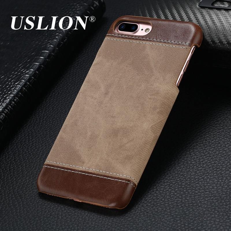 Planet Gates USLION Retro Style Cloth Skin Leather + PC Phone Cases for iphone 5 5s SE 6 6s 7 8 X Plus Back Cover Case Coque For iphone7 Plus