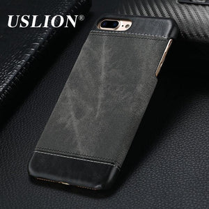 Planet Gates USLION Retro Style Cloth Skin Leather + PC Phone Cases for iphone 5 5s SE 6 6s 7 8 X Plus Back Cover Case Coque For iphone7 Plus