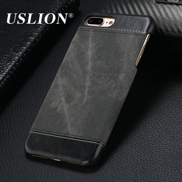 Planet Gates USLION Retro Style Cloth Skin Leather + PC Phone Cases for iphone 5 5s SE 6 6s 7 8 X Plus Back Cover Case Coque For iphone7 Plus