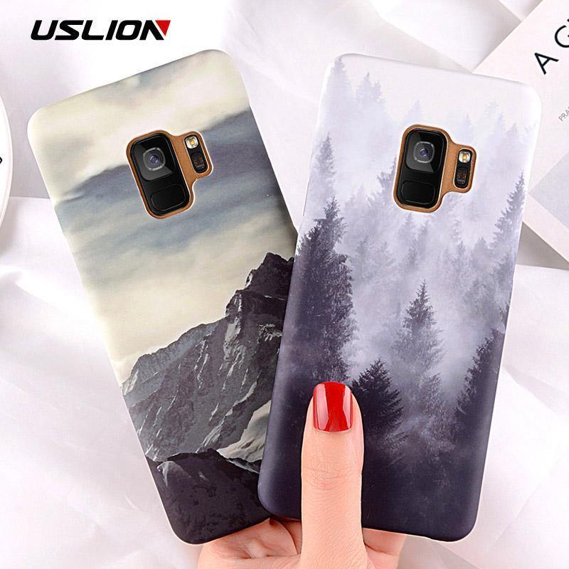 Planet Gates USLION Ultra Thin Phone Case For Samsung Galaxy S9 S8 Plus Note 9 Note 8 S7 Edge Mountain Peak Forest Hard PC Back Cover Cases