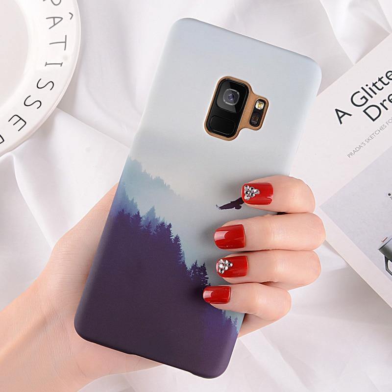 Planet Gates USLION Ultra Thin Phone Case For Samsung Galaxy S9 S8 Plus Note 9 Note 8 S7 Edge Mountain Peak Forest Hard PC Back Cover Cases