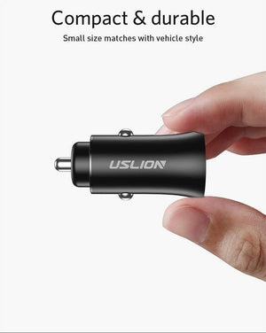 Planet Gates USLION USB Car Charger For iPhone 7 8 XS MAX XR Mini Dual USB Fast Car Charging Mobile Phone Charger Adapter for Samsung Xiaomi